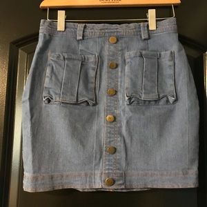 Denim Button Down Skirt